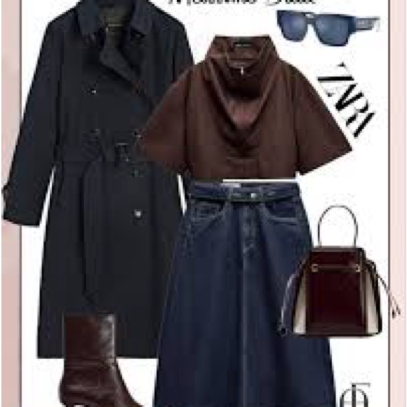 Zara Dark Brown Crop Top - Picture 10 of 12